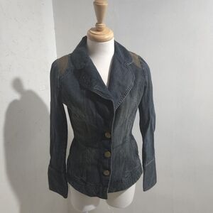 Tristan & Iseut|  Dark Blue Denim Jacket with Button Details